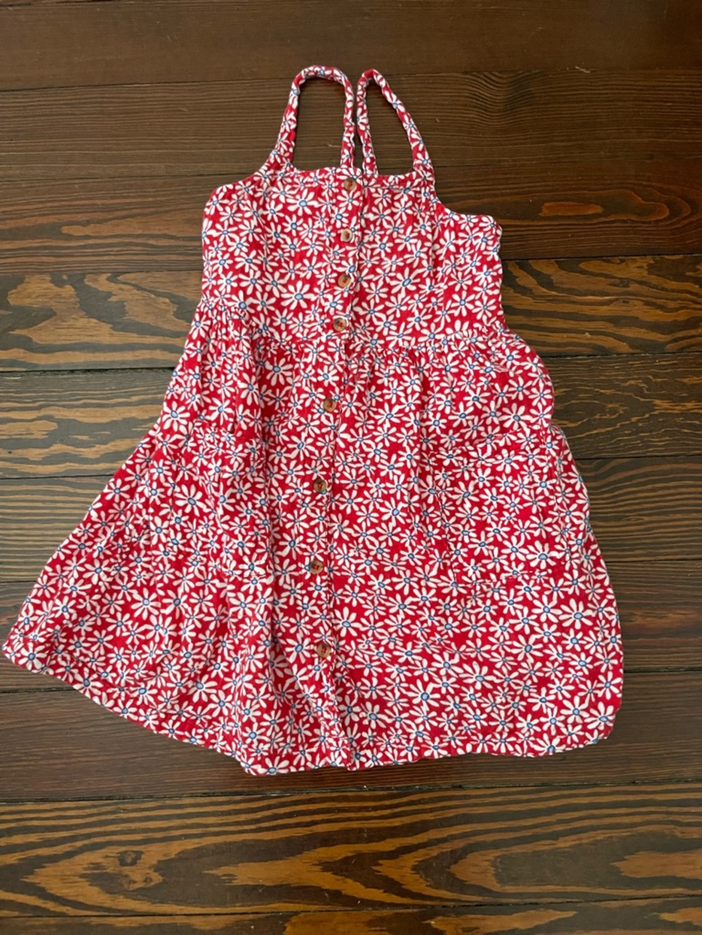 Cat & Jack Red Floral Sundress with Blue Accents